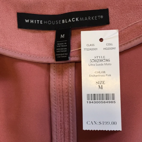 WHBM | Faux-Suede Moto Jacket Ultra Suede Enchantress Pink Color - Picture 15 of 16